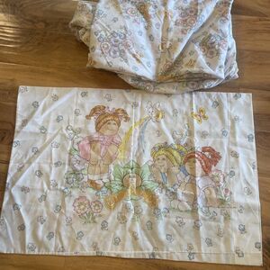 Cabbage Patch Kids Sheet Twin Fitted Pillow Case Bed 1983 80's OAA Crafts CPK
